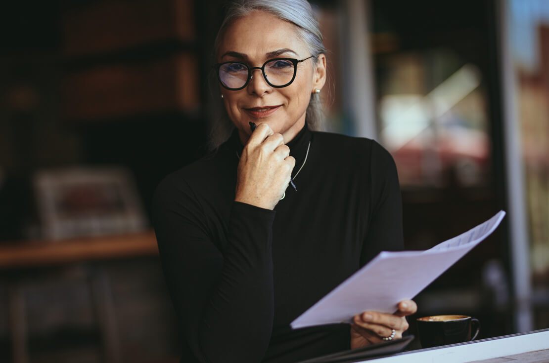 Senior woman sitting