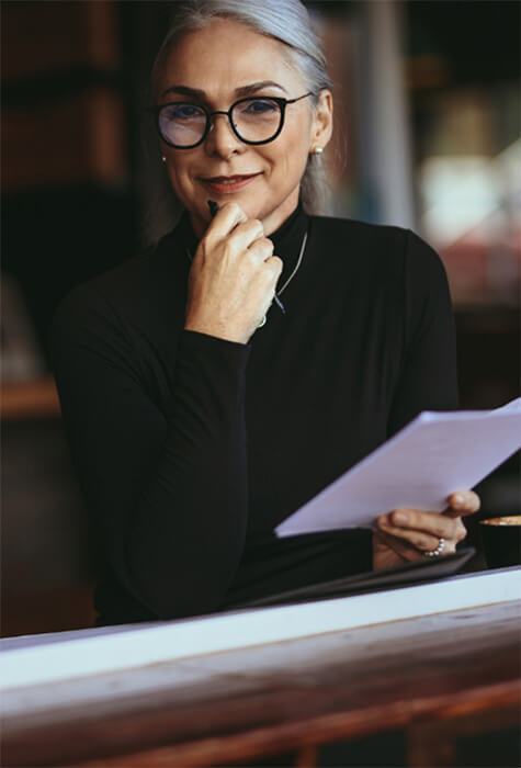 Senior woman sitting